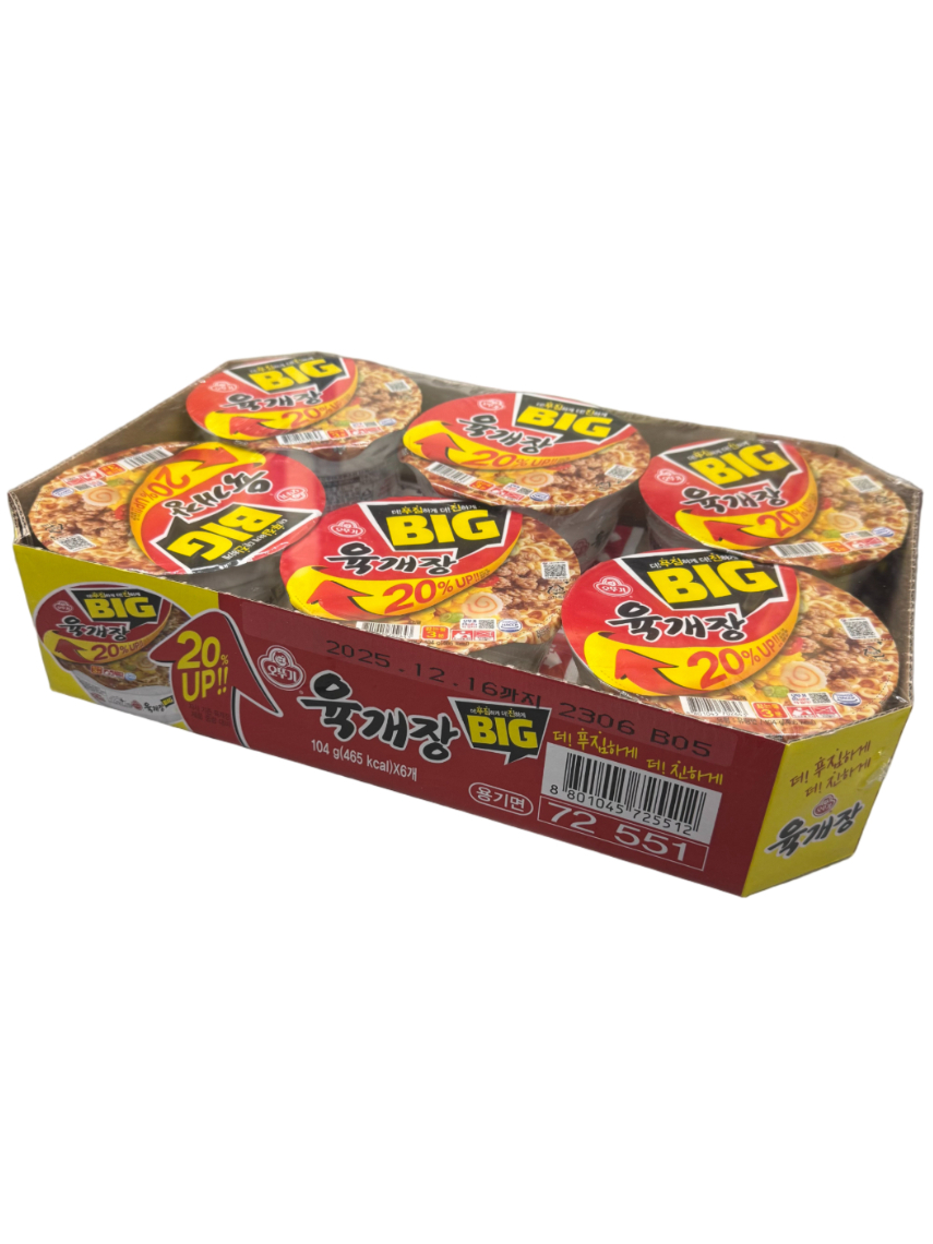 오뚜기 육개장컵라면 6입 104g*6