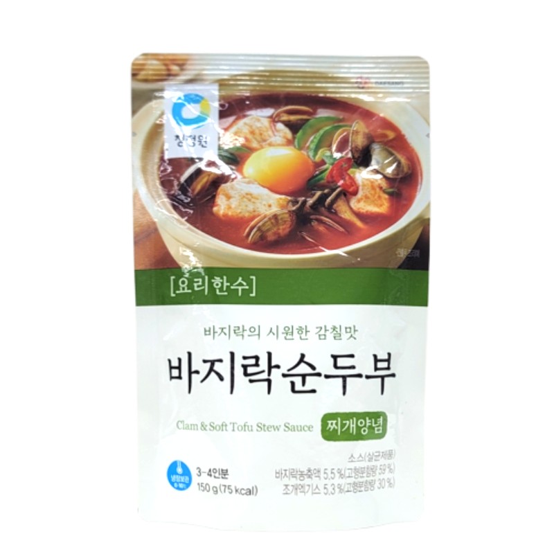 청정원 요리한수 바지락순두부찌개양념 150g
