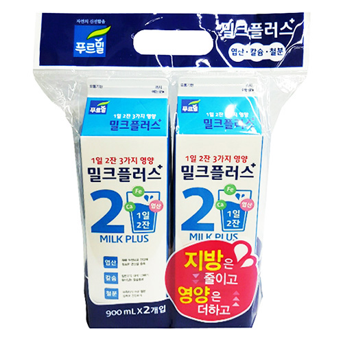 푸르밀 밀크+기획 900ml*2입