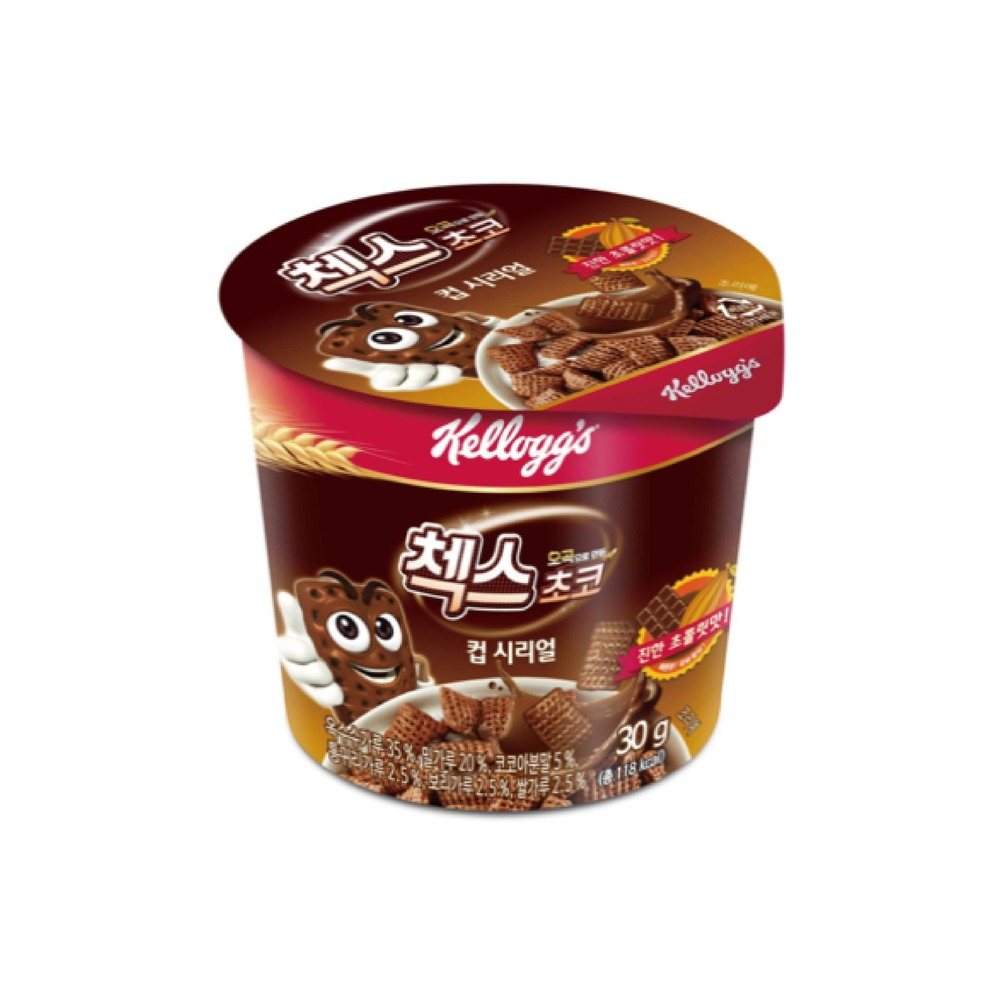켈)첵스오곡초코컵시리얼30g